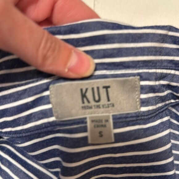 Kut from the Kloth Navy and White Striped Shirt - Picture 6 of 7